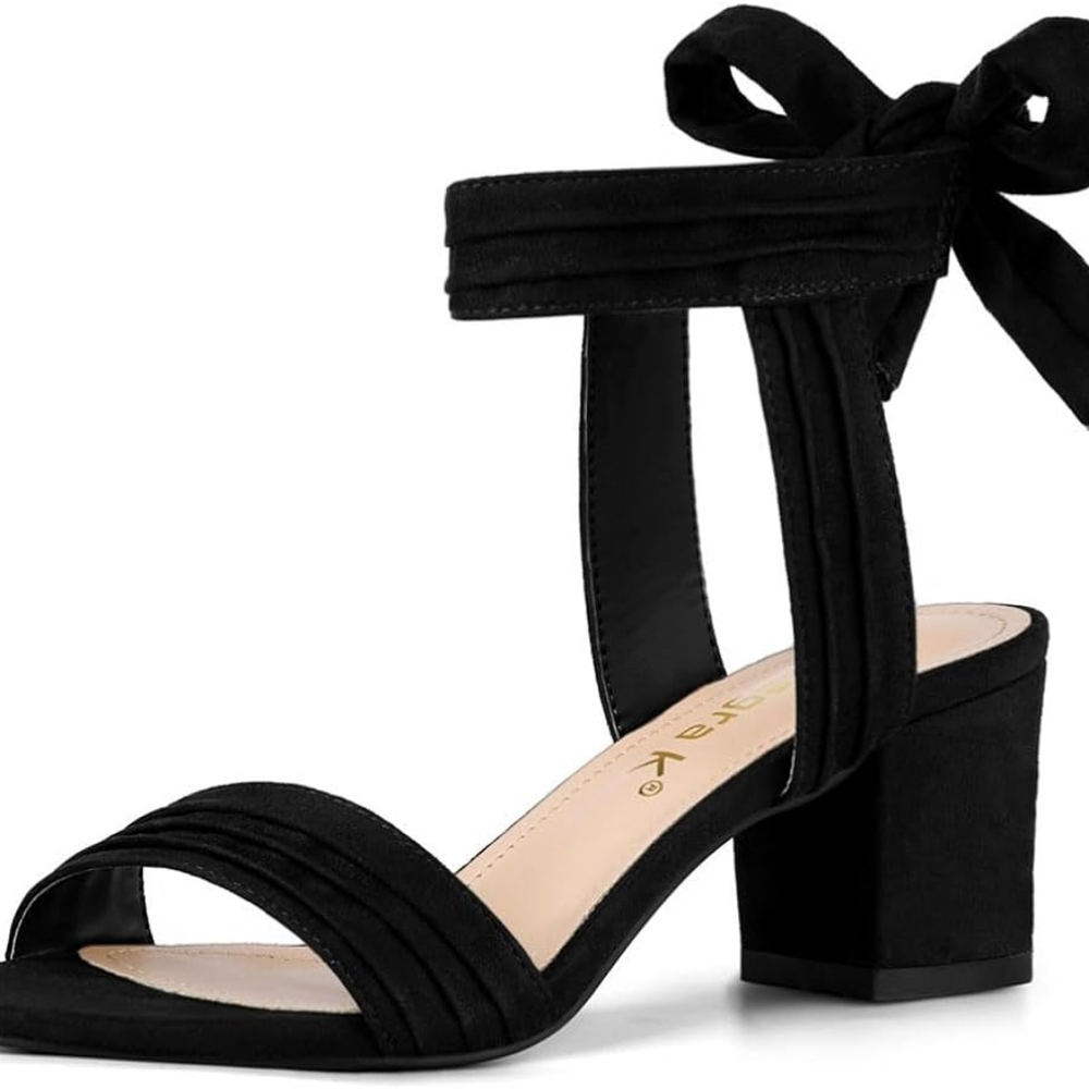 Allegra K Tie Back Strappy Sandals Chunky heel Size 12